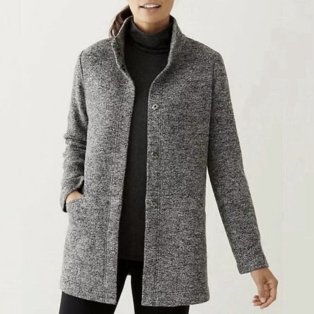 J. Jill Gray Wool Shacket, Plus Size 3X, Pure Jill Cozy Women's Cardigan Sweater